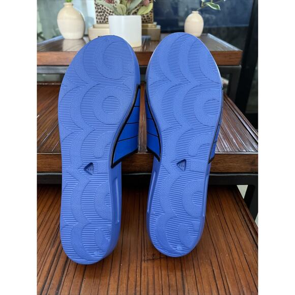 GOATS Black/Blue Stripe Comfortable Slip On Slide Sz 9.5 Women New Nordstrom - Picture 3 of 6